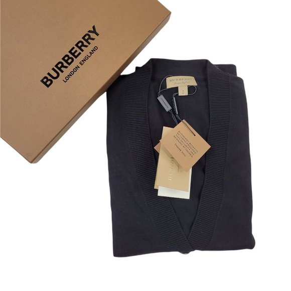 Burberry Black Merino Wool Cardigan - Picture 1 of 7